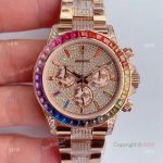 JH Factroy Rolex Iced Out Diamond Watch - Rolex Rainbow Daytona Everose Swiss Made